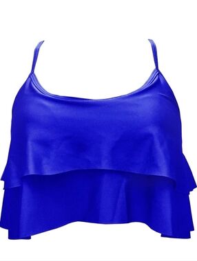 Women's Royal Blue Ruffle Swim Top